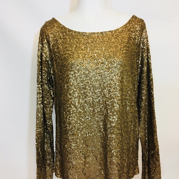 J. Crew women SZ M shimmer sequin long sleeve tee - Picture 8 of 8